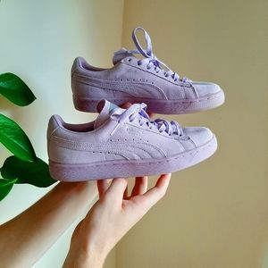 Reflective Lavender Puma Suede Women's Sneakers